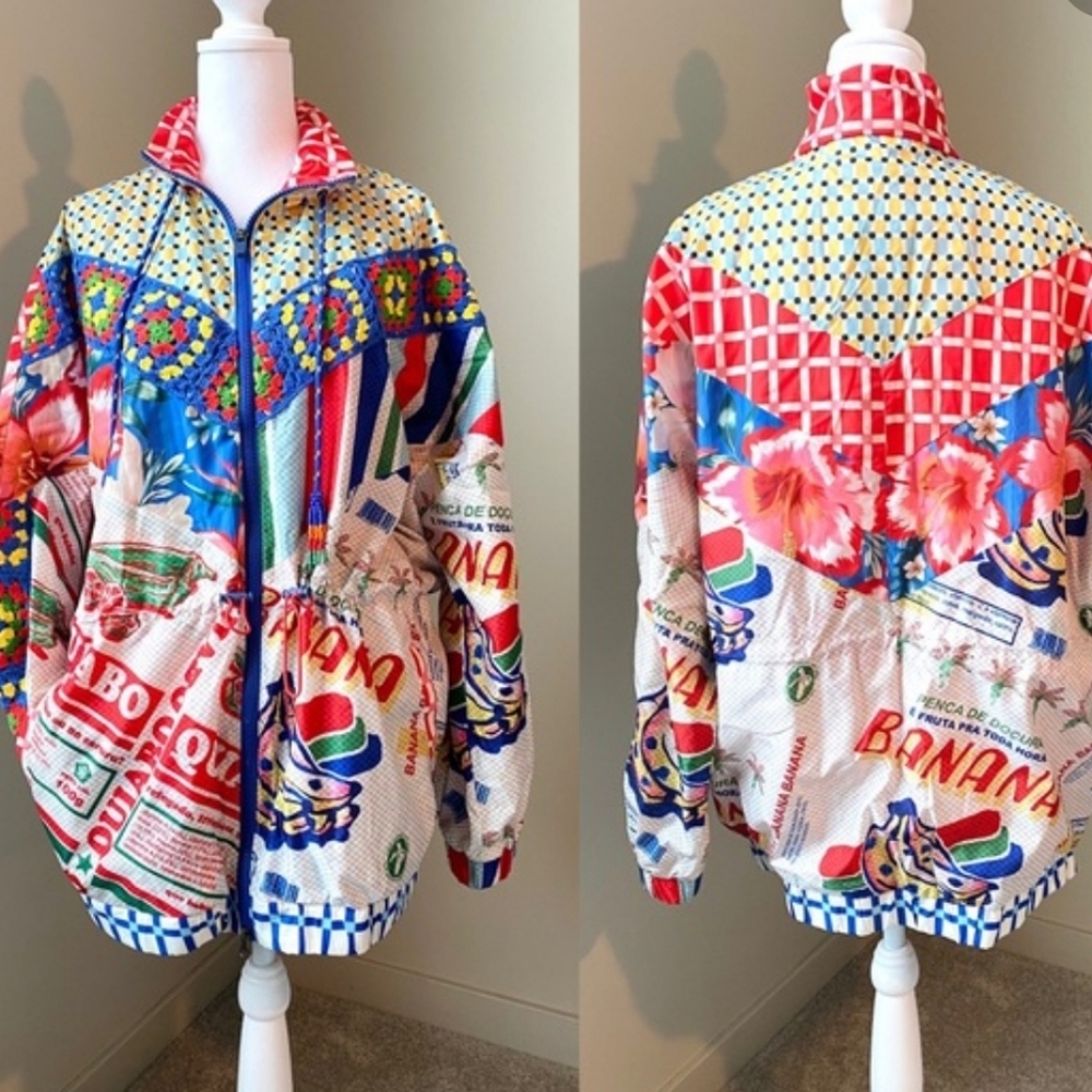 HOST PICK🌹🌻FARM RIO🌻🌹 WINDBREAKER JACKET EMBROIDERED CARNIVAL M